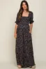 Navy Floral Smocked Maternity Jumpsuit sold by Pinkblush