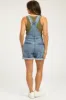 Blue Rolled Hem Maternity Short Overalls sold by Pinkblush