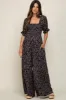 Navy Floral Smocked Maternity Jumpsuit sold by Pinkblush