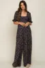 Navy Floral Smocked Maternity Jumpsuit sold by Pinkblush