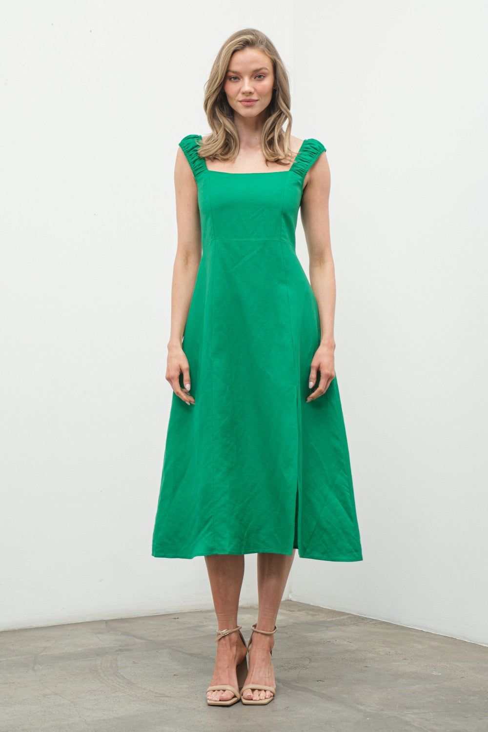 Green Midi Dress sold by Pinkblush