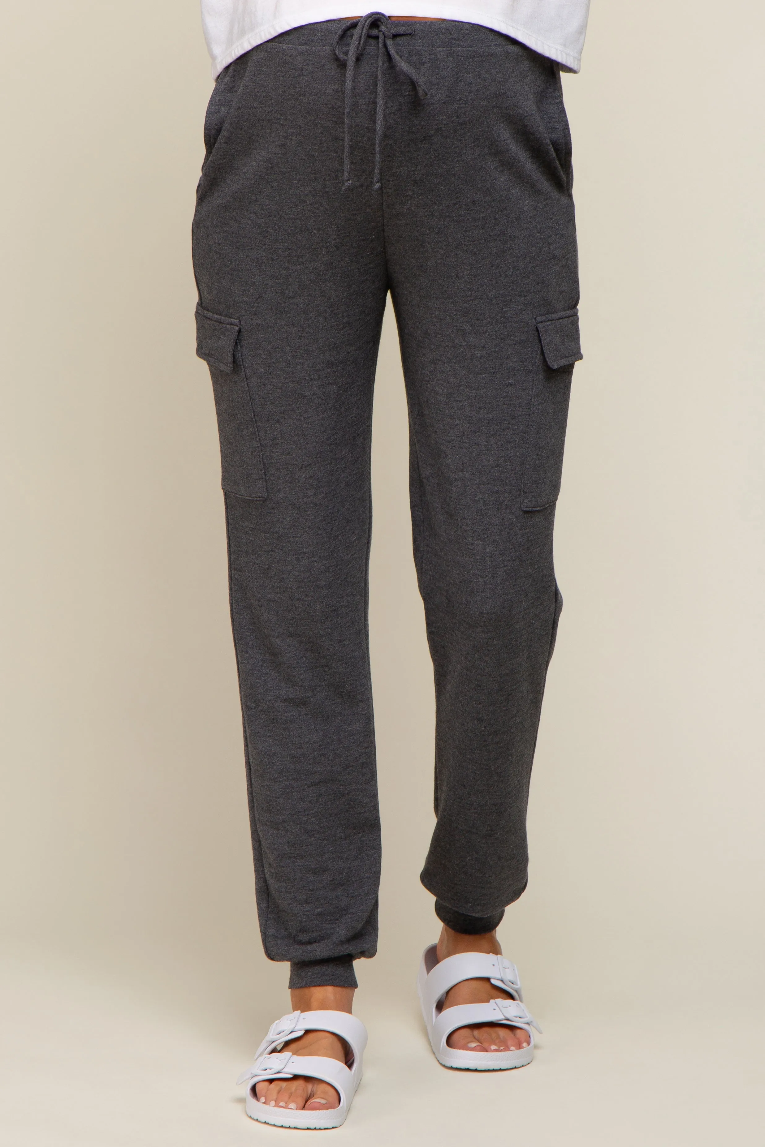 Charcoal Cargo Maternity Lounge Maternity Pants sold by Pinkblush product image thumbnail 2
