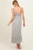 Grey Striped Tie Strap Maternity Maxi Dress sold by Pinkblush