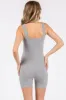 Heather Grey Ribbed Square Neck Sleeveless Romper sold by Pinkblush