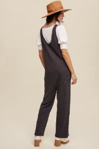 Charcoal Scoop Neck Sleeveless Jumpsuit sold by Pinkblush