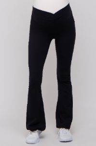 Black Front Ruched Maternity Leggings sold by Pinkblush