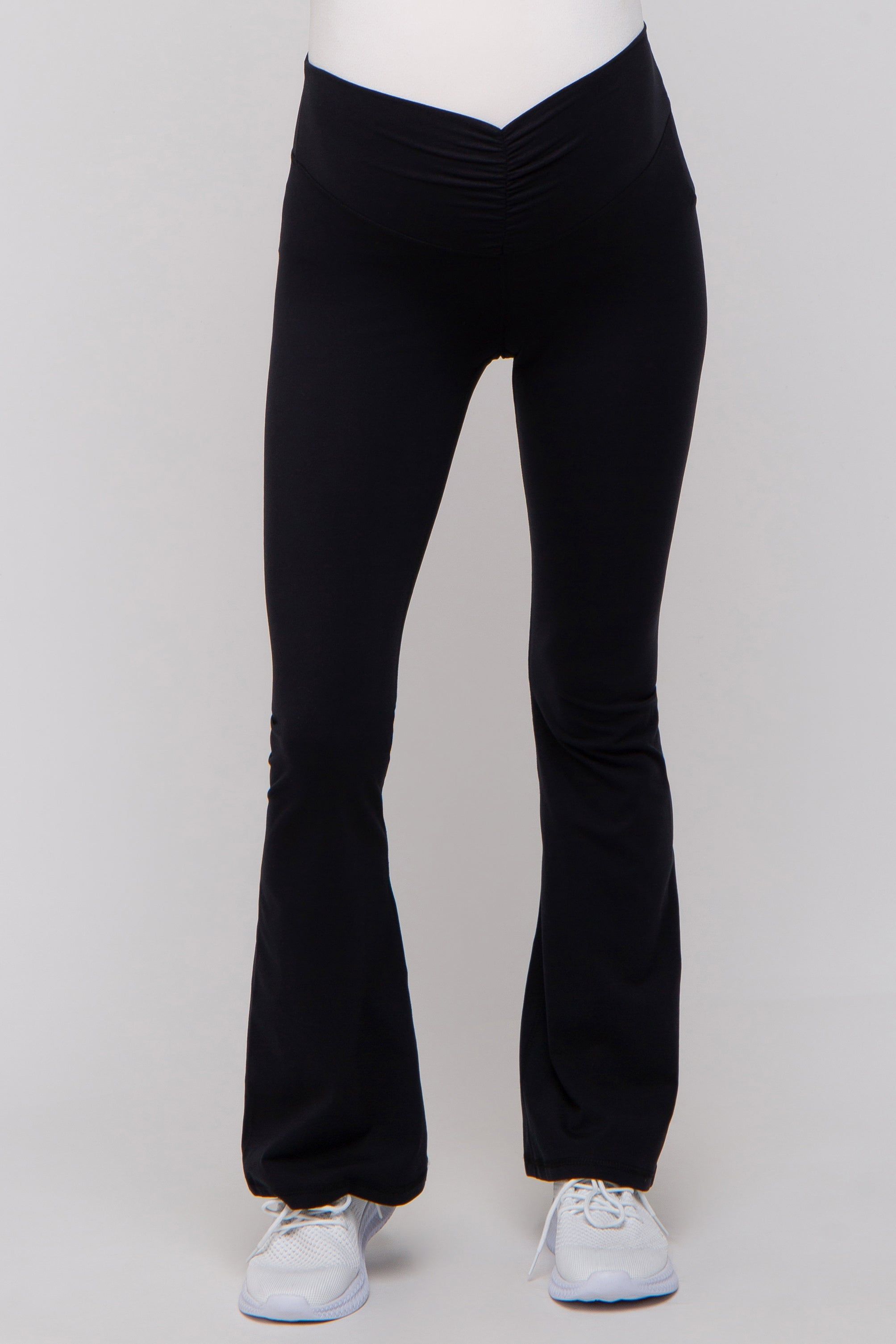 Black Front Ruched Maternity Leggings sold by Pinkblush product image thumbnail 2