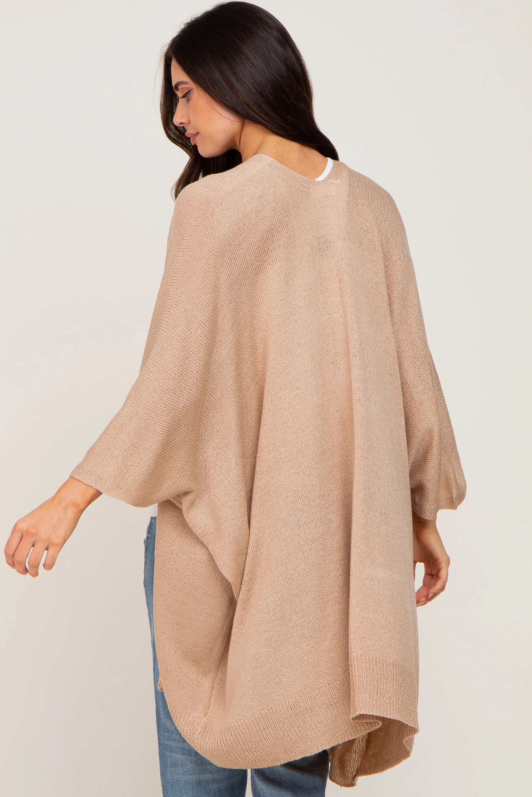 Taupe Knit Open Front Maternity Cardigan sold by Pinkblush product image thumbnail 3