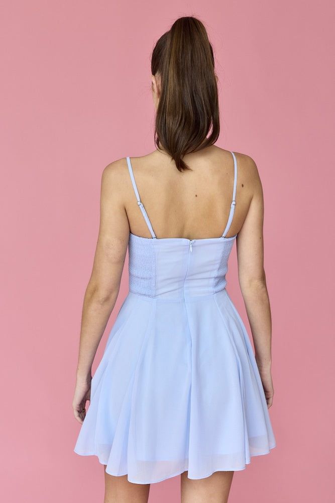 Baby Blue Chiffon Bustier Mini Dress sold by Pinkblush product image thumbnail 4