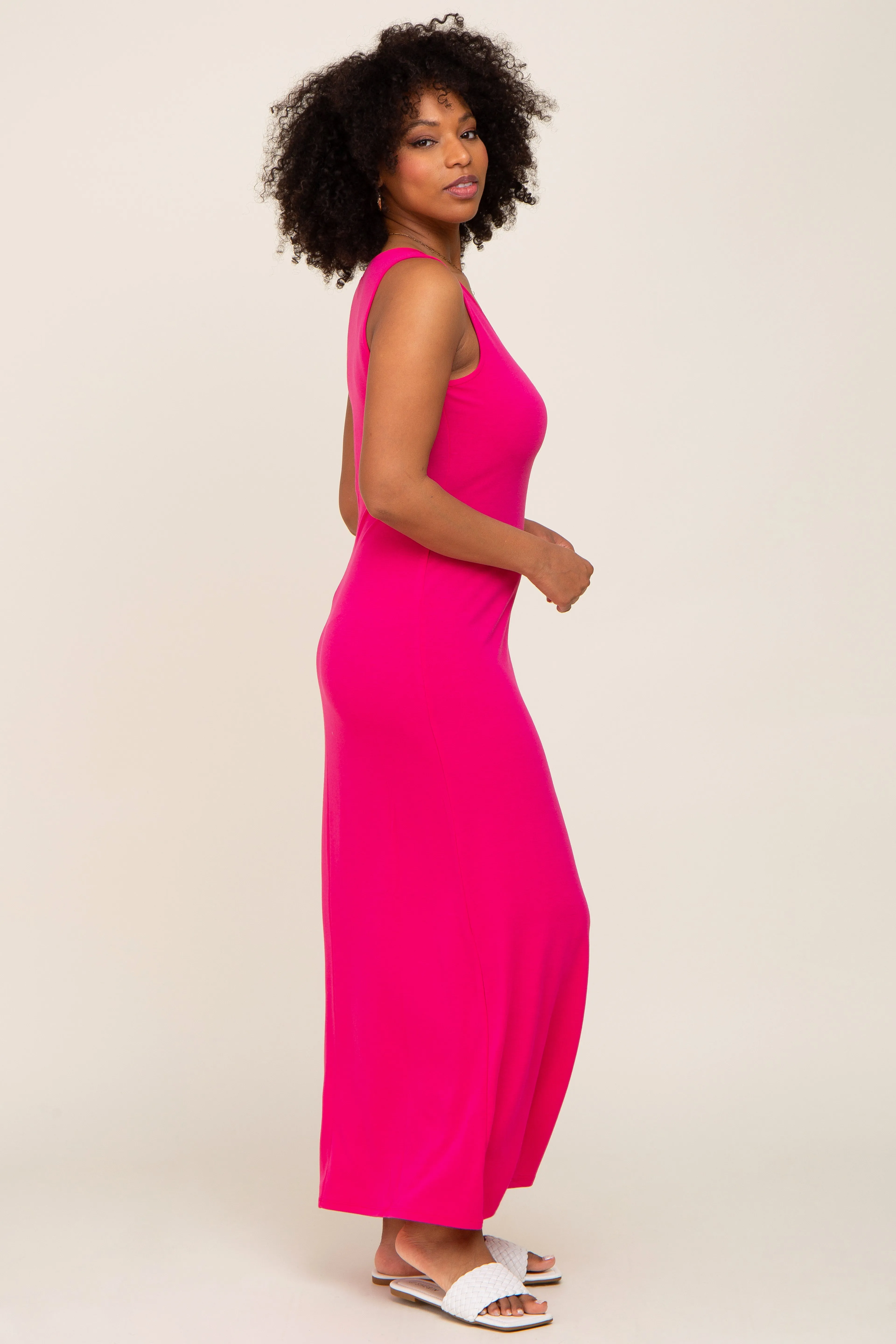 Fuchsia Sleeveless Maxi Dress sold by Pinkblush product image thumbnail 2