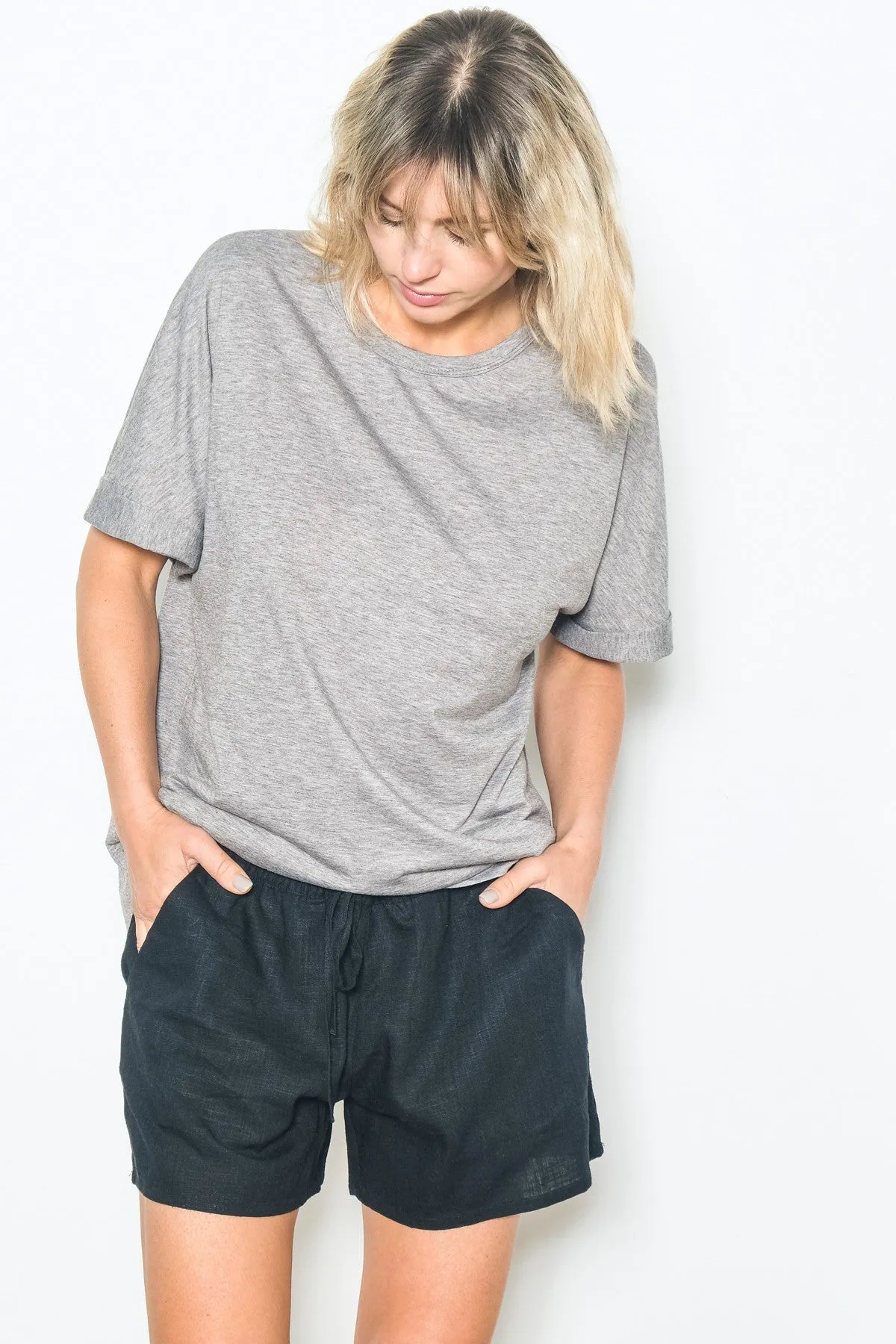 Heather Grey Relaxed Fit T-Shirt sold by Pinkblush