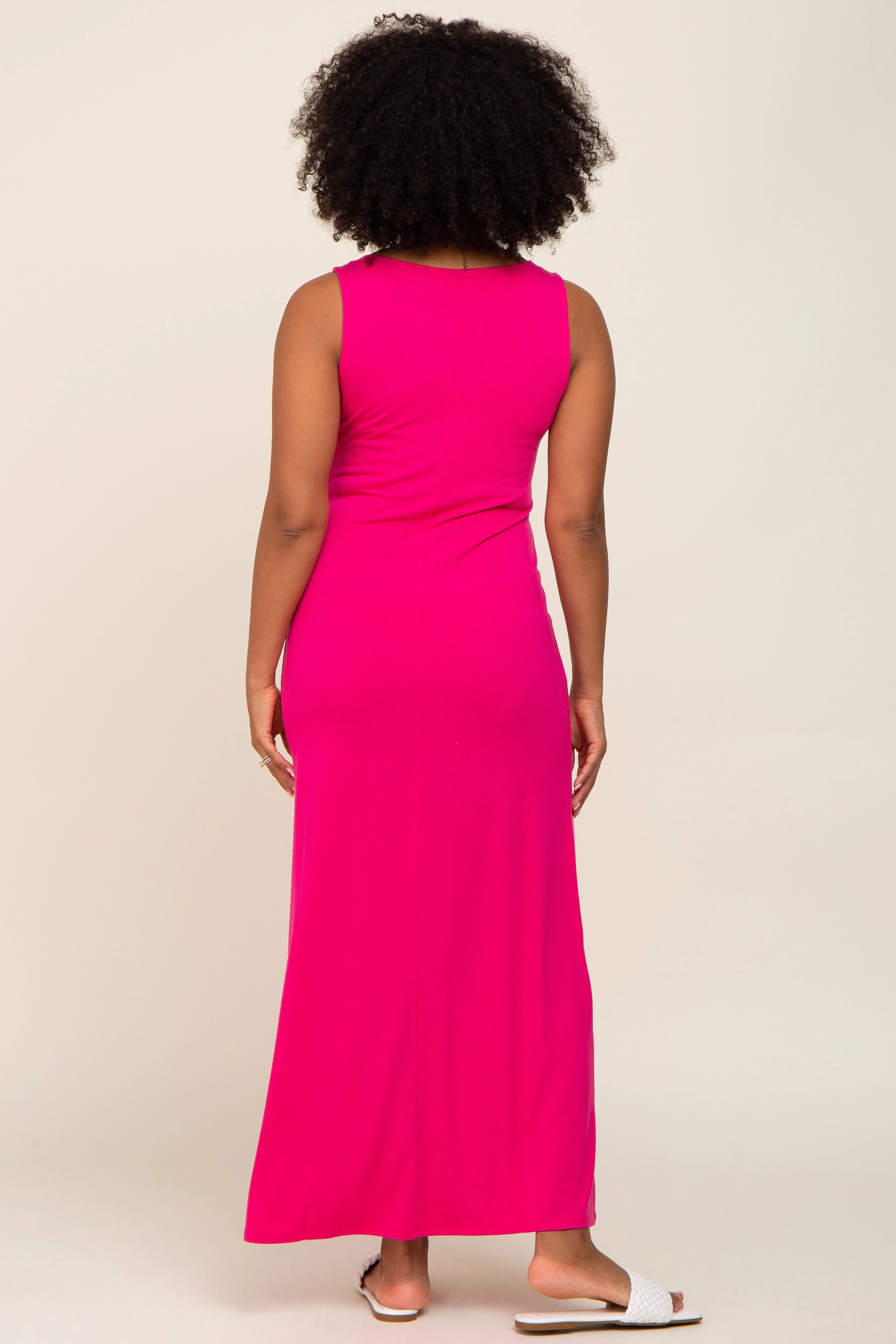 Fuchsia Sleeveless Maxi Dress sold by Pinkblush product image thumbnail 3