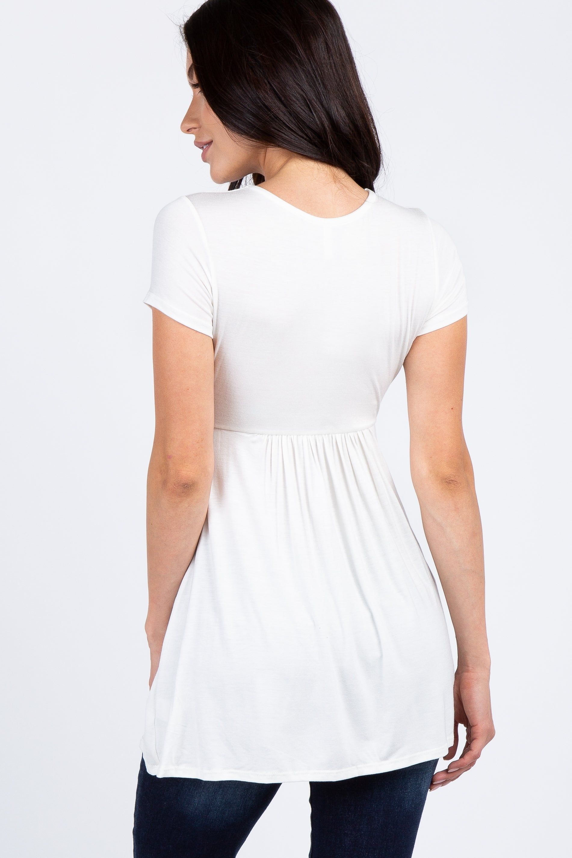 PinkBlush Ivory Draped Front Nursing Top sold by Pinkblush product image thumbnail 3