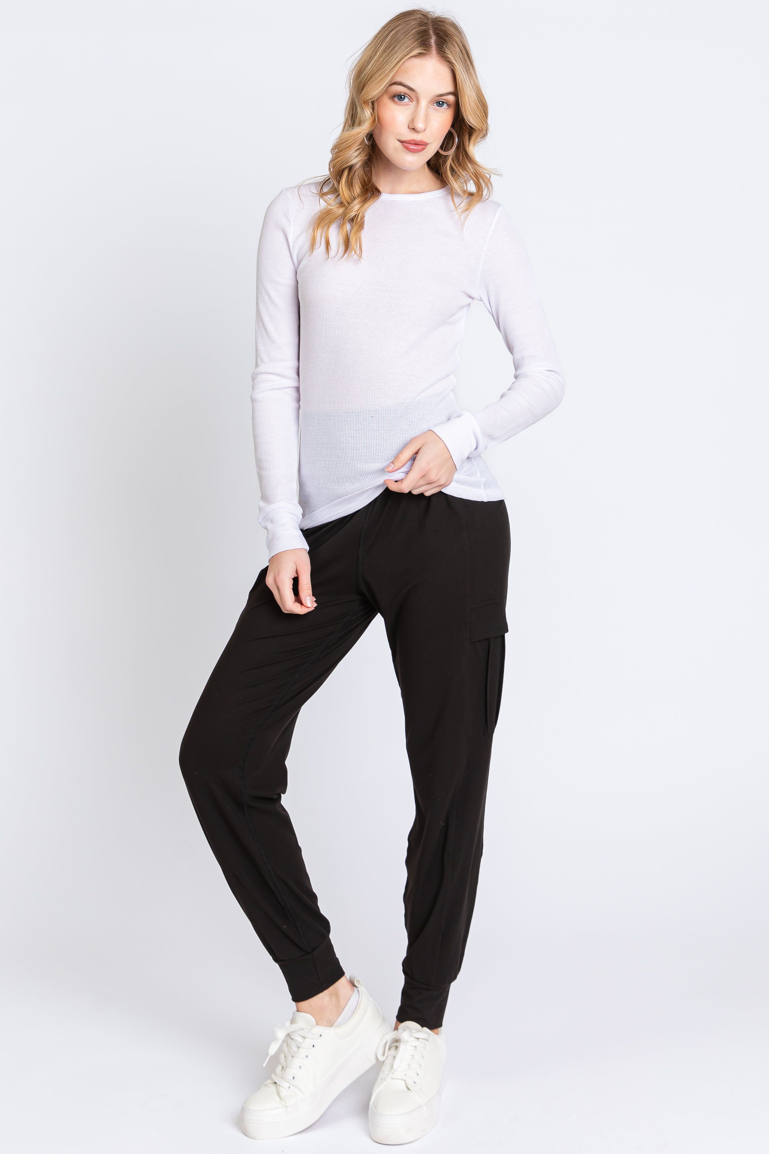 Ivory Knit Long Sleeve Round Hem Top sold by Pinkblush product image thumbnail 4