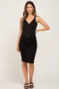 Black Ribbed Button Accent Maternity Midi Dress sold by Pinkblush