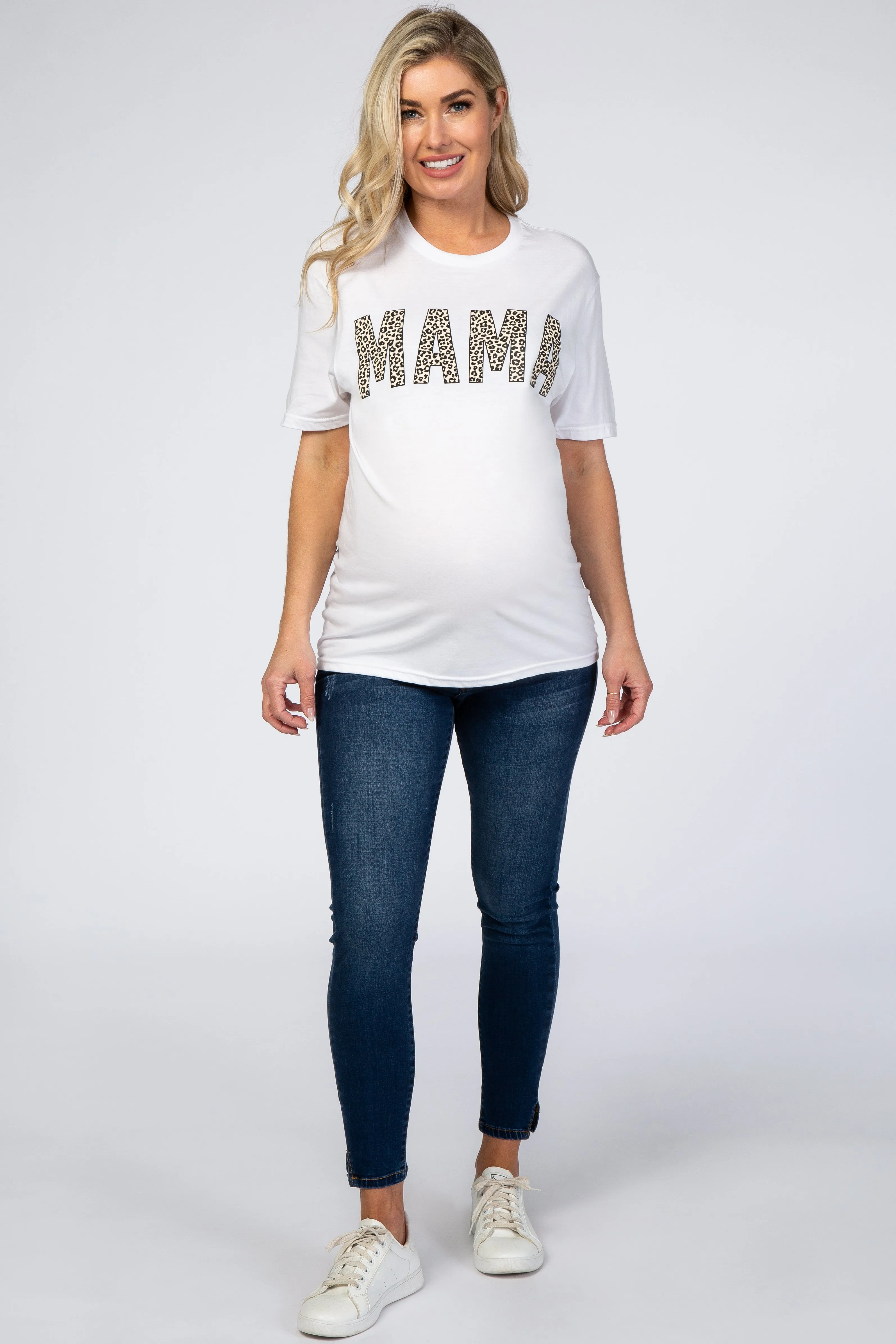 White Animal Print Mama Graphic Maternity Top sold by Pinkblush product image thumbnail 4