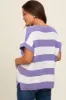 Purple Striped V-Neck Maternity Sweater Top sold by Pinkblush
