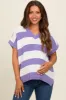 Purple Striped V-Neck Maternity Sweater Top sold by Pinkblush