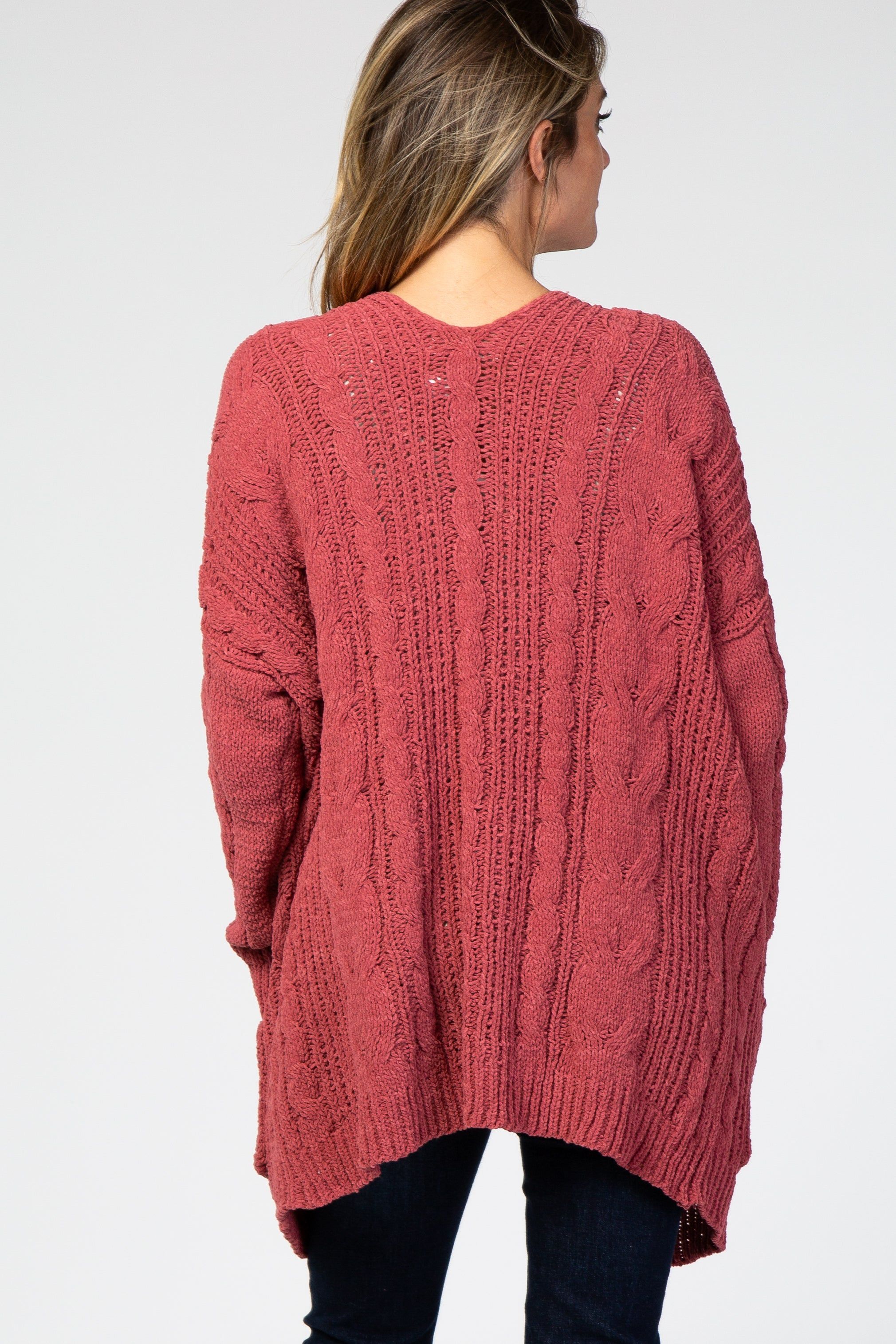 Mauve Cable Knit Cardigan sold by Pinkblush product image thumbnail 3
