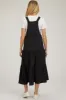Black Button Sling Tiered Maternity Midi Dress sold by Pinkblush