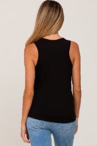 Black Scoop Neck Maternity Tank Top sold by Pinkblush