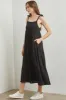 Black Sleeveless Tiered Maxi Dress sold by Pinkblush