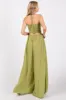 Lime Smocked Drawstring Halter Side Cutout Jumpsuit sold by Pinkblush