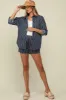 Navy Striped Button Down Top And Shorts Maternity Set sold by Pinkblush
