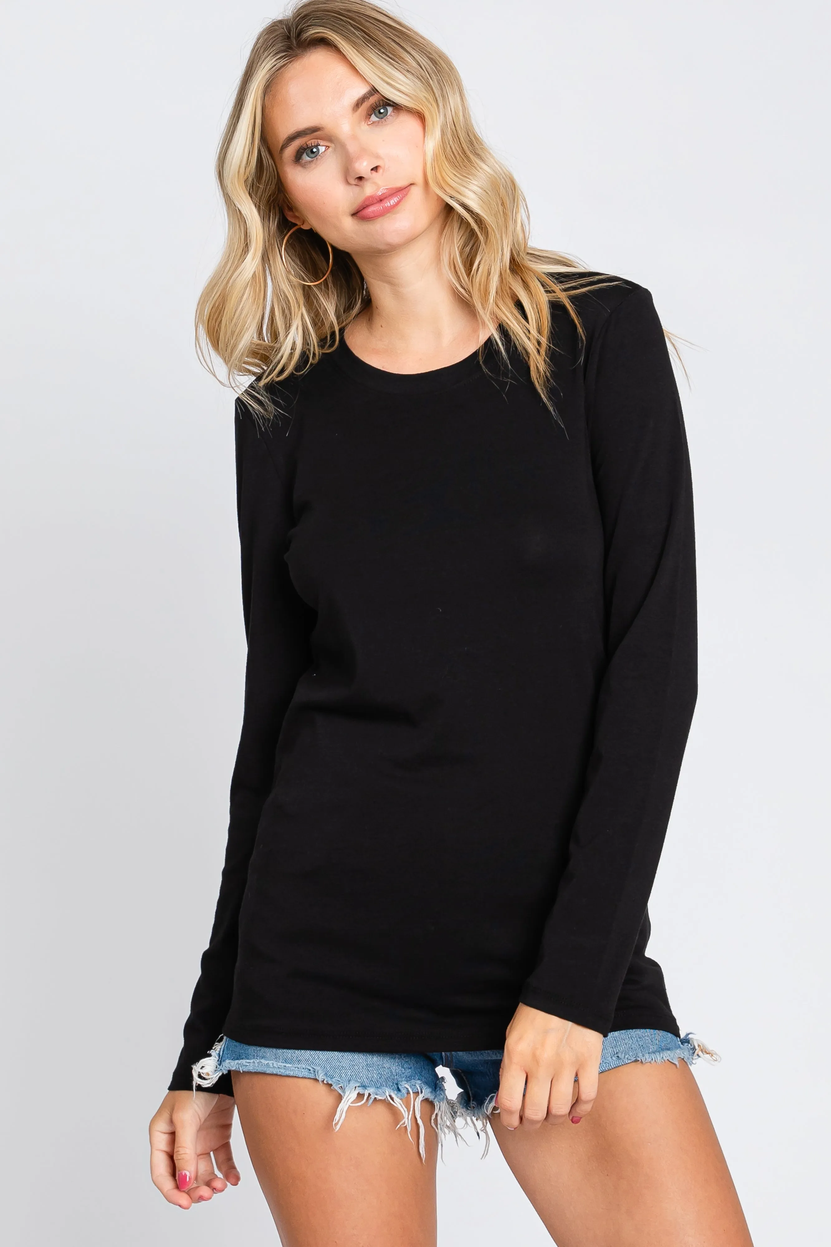 Black Long Sleeve Top sold by Pinkblush