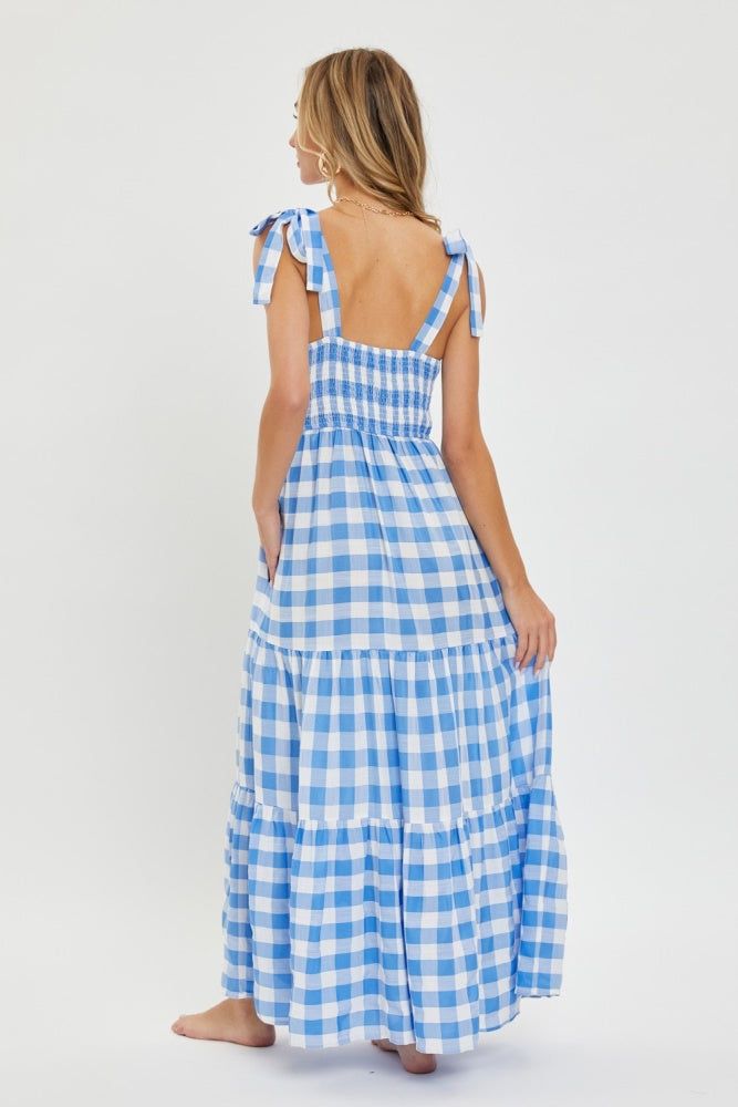 Blue Gingham Maxi Dress sold by Pinkblush product image thumbnail 3