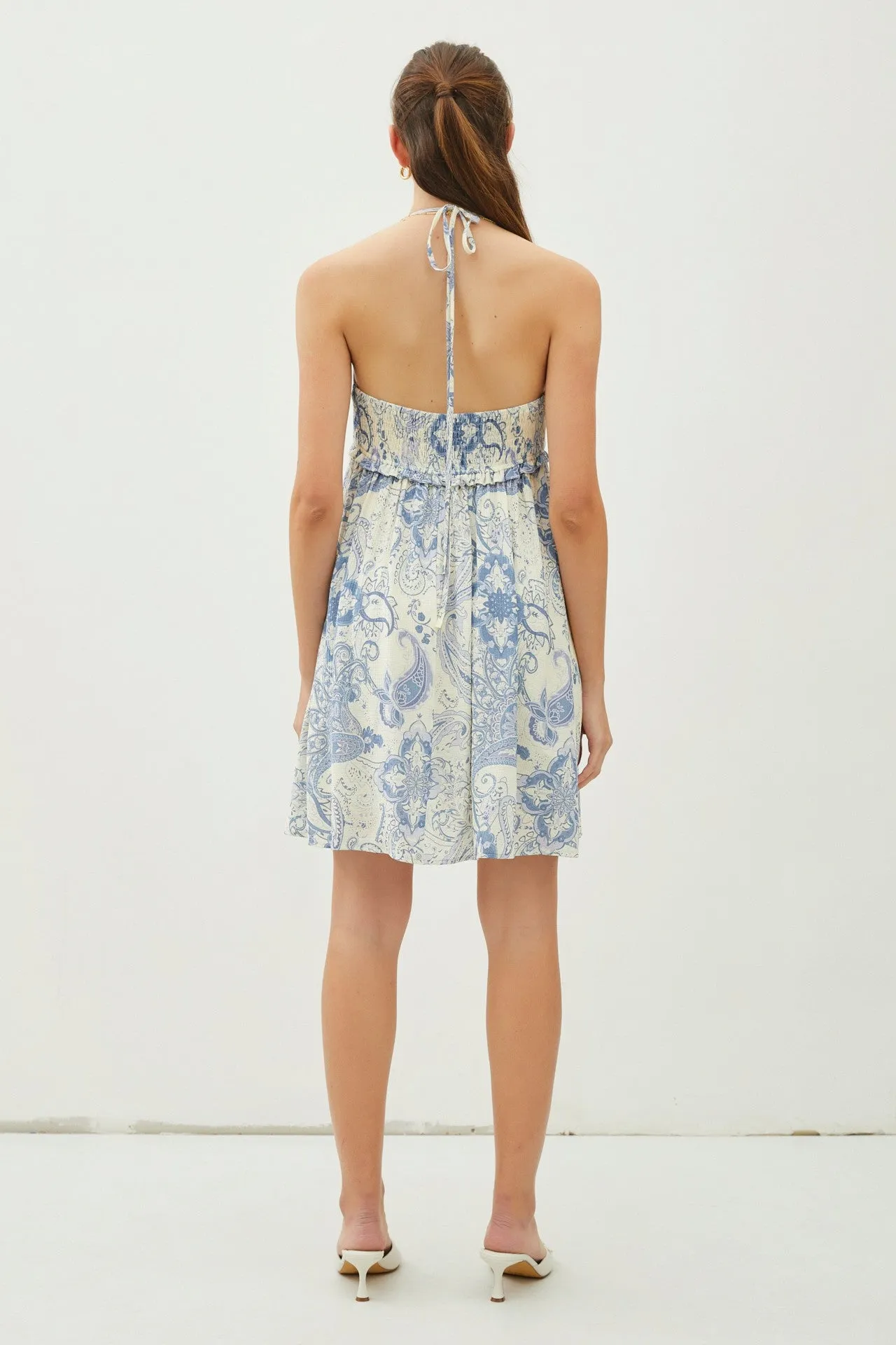 Blue Paisley Print Halter Dress sold by Pinkblush product image thumbnail 3