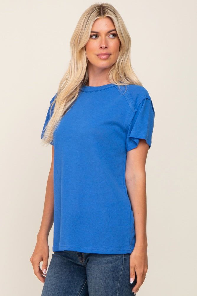 Royal Blue Raw Hem Tee sold by Pinkblush product image thumbnail 2