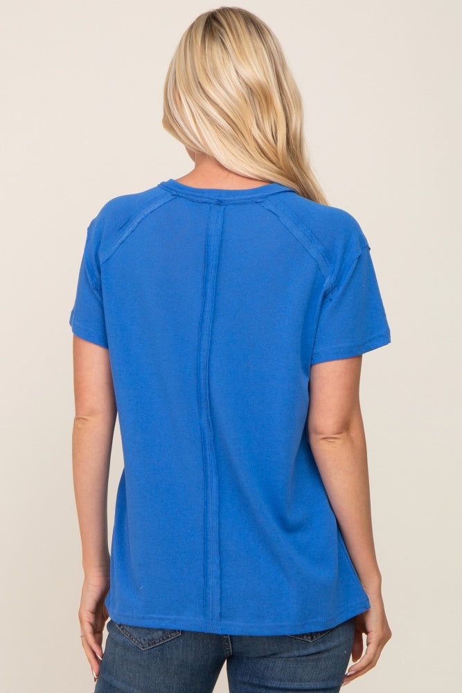 Royal Blue Raw Hem Tee sold by Pinkblush product image thumbnail 3
