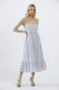Blue Floral Button Front Sleeveless Midi Dress sold by Pinkblush