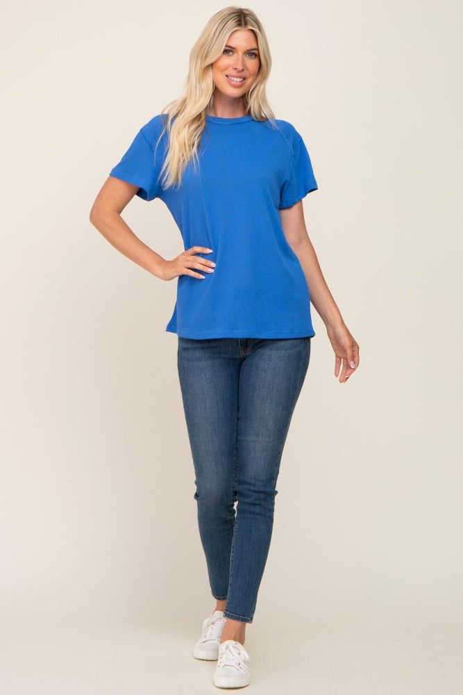 Royal Blue Raw Hem Tee sold by Pinkblush product image thumbnail 4