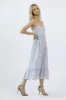 Blue Floral Button Front Sleeveless Midi Dress sold by Pinkblush