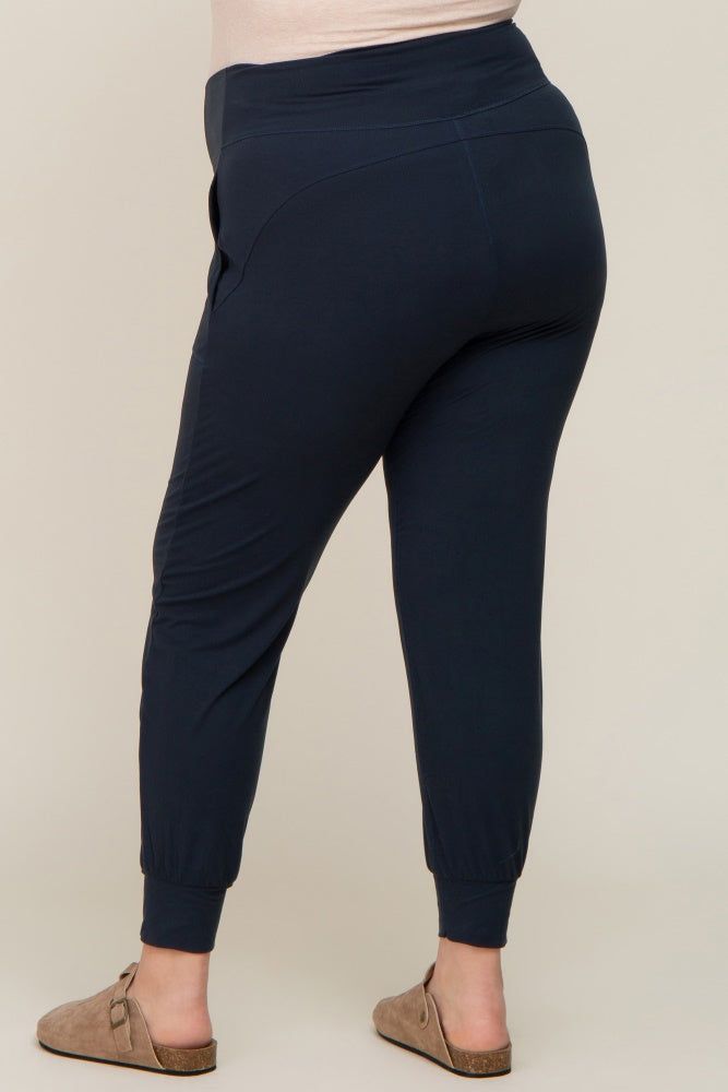 Black Soft Knit Maternity Plus Jogger Pants sold by Pinkblush product image thumbnail 4