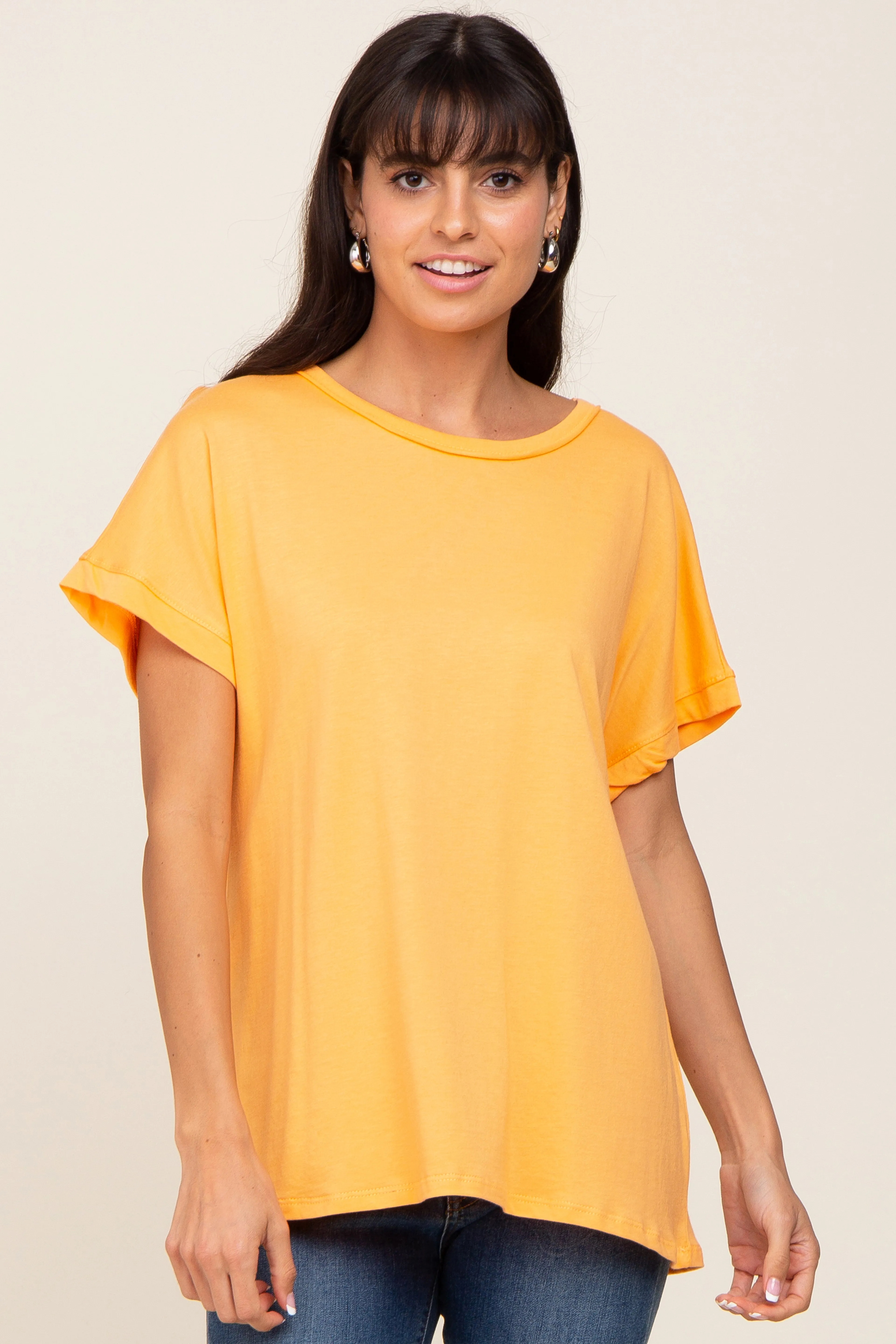 Orange Short Sleeve Top sold by Pinkblush