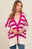 Magenta Textured Knit Striped Oversized Maternity Cardigan sold by Pinkblush