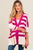 Magenta Textured Knit Striped Oversized Maternity Cardigan sold by Pinkblush