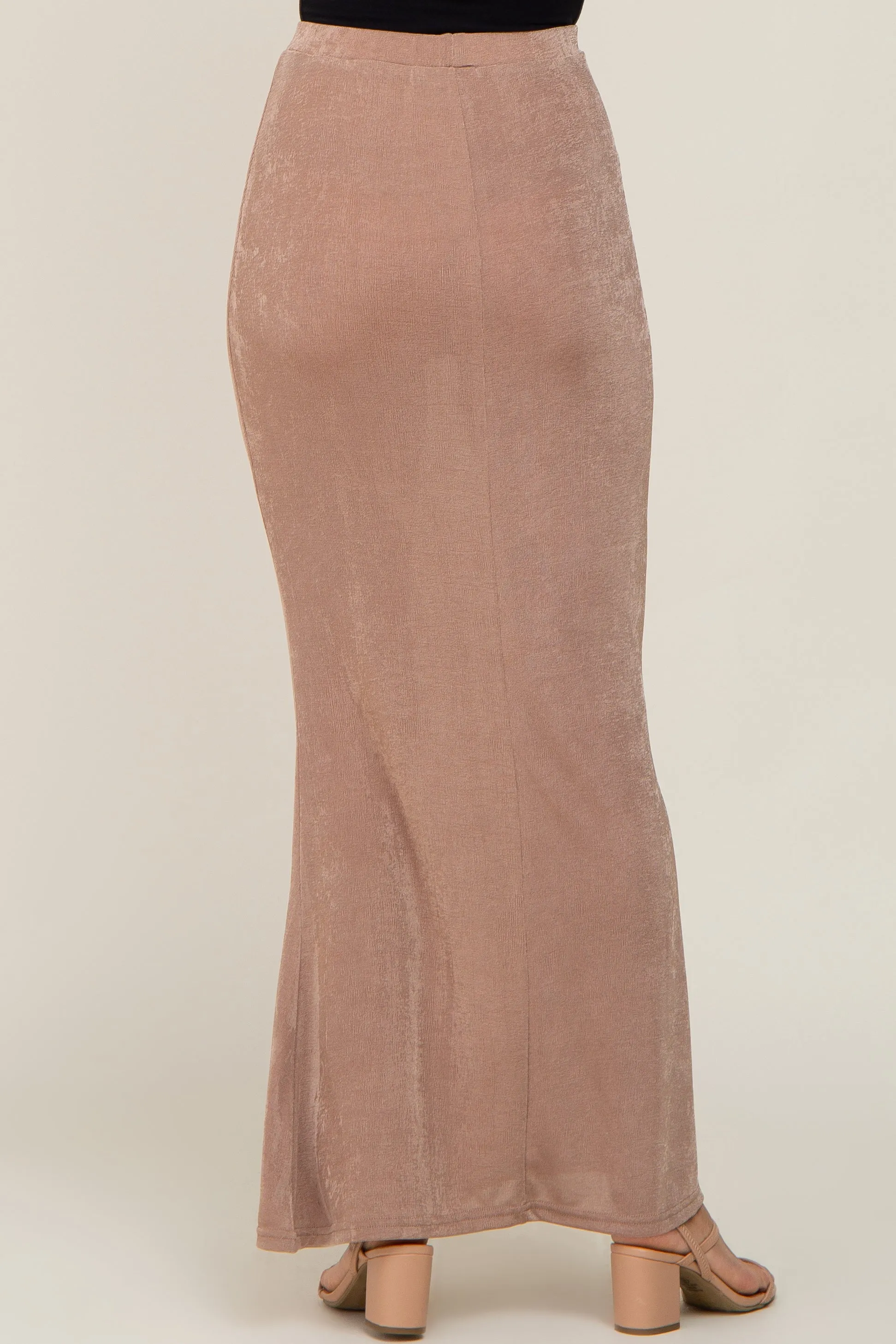 Mocha Stretch Knit Maxi Skirt sold by Pinkblush product image thumbnail 4