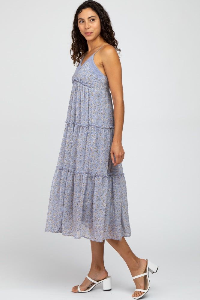 Periwinkle Floral Tiered Maxi Dress sold by Pinkblush product image thumbnail 2