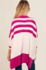 Magenta Textured Knit Striped Oversized Maternity Cardigan sold by Pinkblush