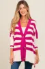 Magenta Textured Knit Striped Oversized Maternity Cardigan sold by Pinkblush