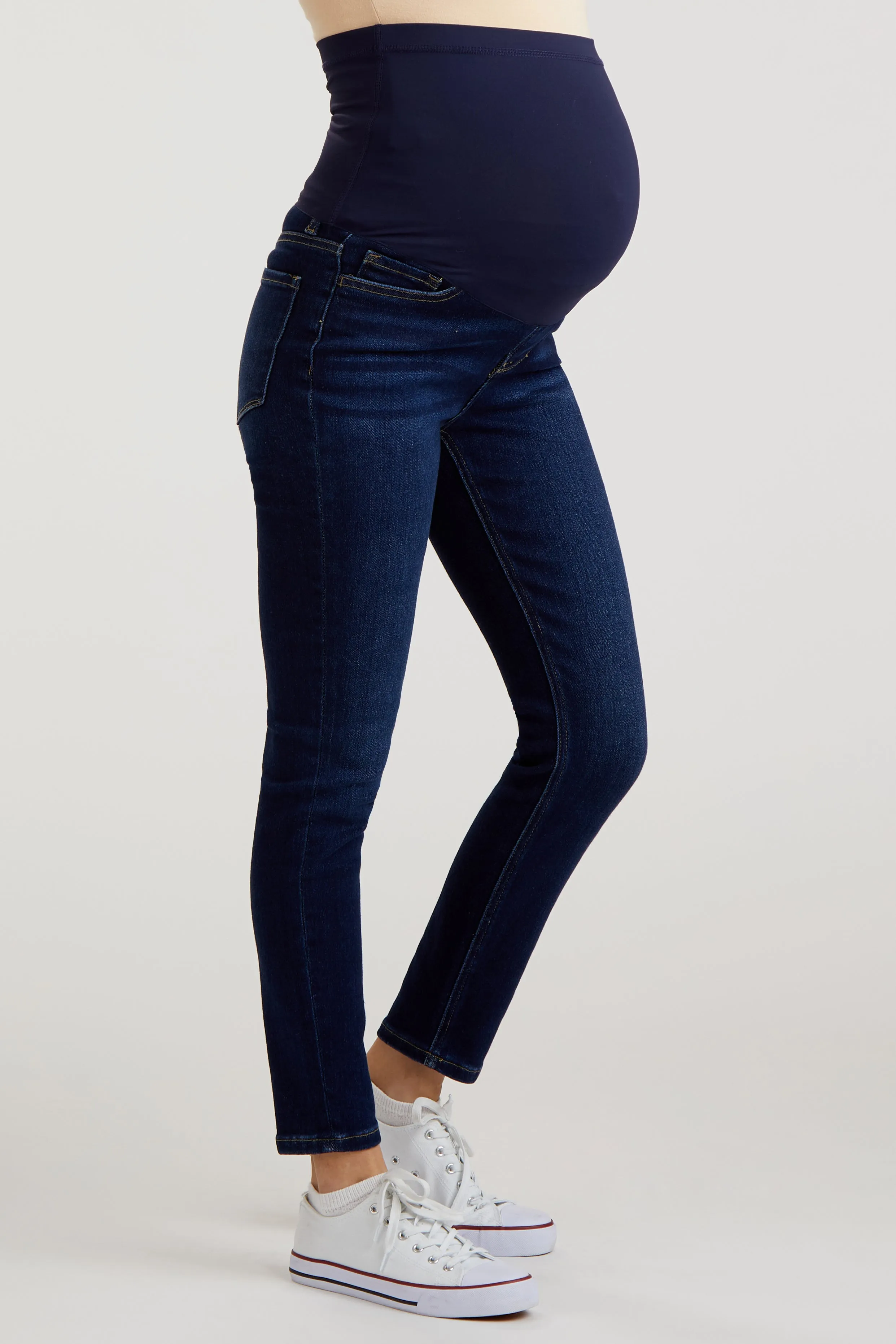 Navy Skinny Maternity Jeans sold by Pinkblush product image thumbnail 4