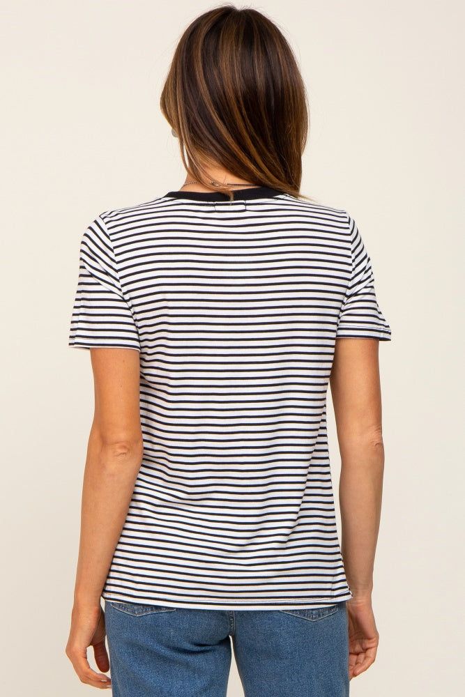 White Striped Basic Tee sold by Pinkblush product image thumbnail 3