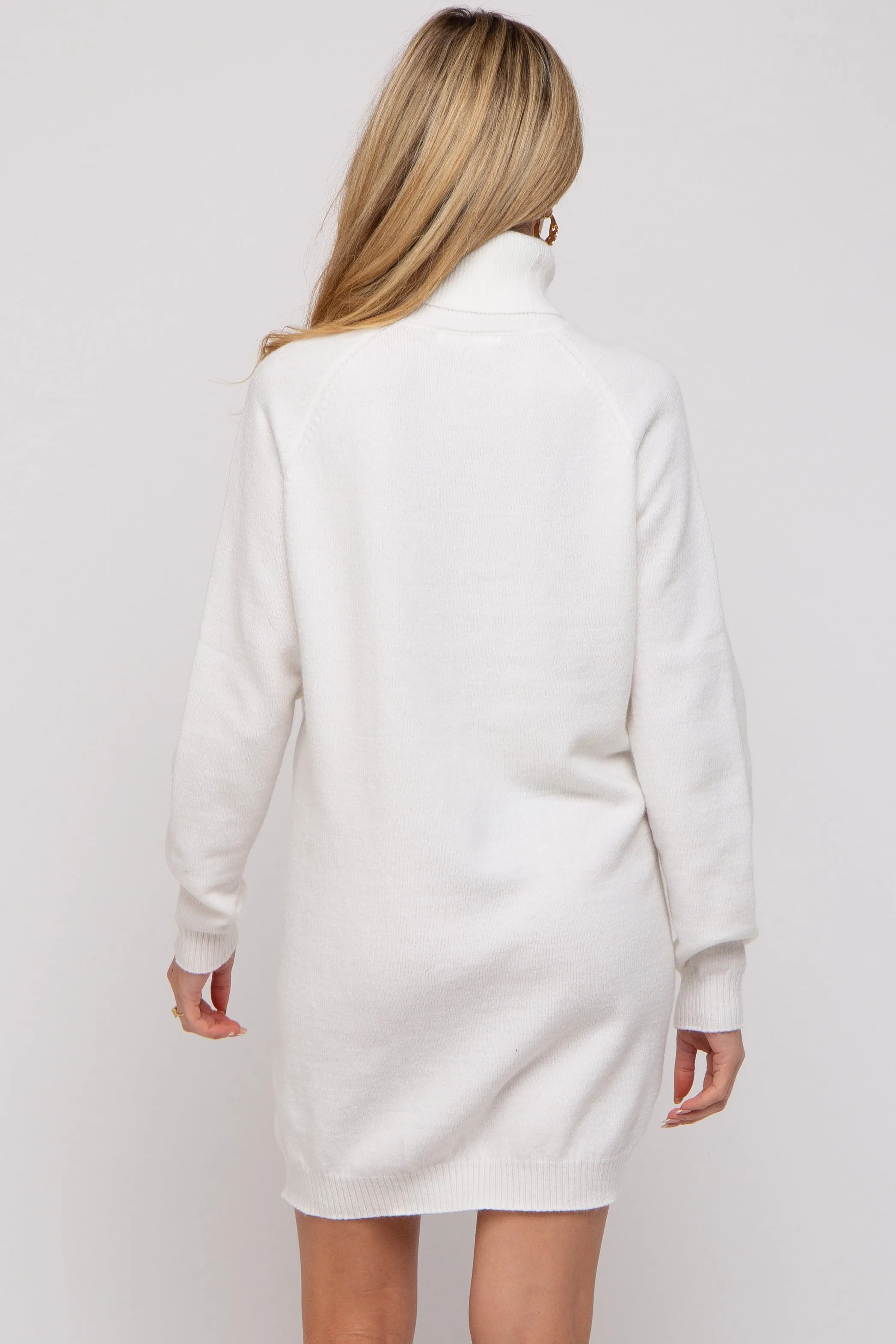 Cream Knit Long Sleeve Turtleneck Maternity Sweater Dress sold by Pinkblush product image thumbnail 4