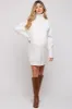 Cream Knit Long Sleeve Turtleneck Maternity Sweater Dress sold by Pinkblush