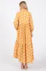 Yellow Floral 3/4 Sleeve Collared Maxi Dress sold by Pinkblush