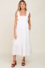White Ruffle Accent Back Tie Maternity Midi Dress sold by Pinkblush